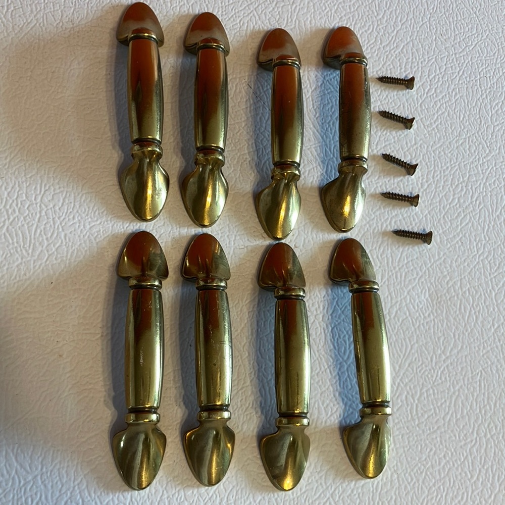 Vintage Brass Drawer Handles‎ Set of 8